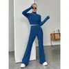 Venta Directa de Fábrica 2026 Conjunto de Mujer Delgado de Moda Color Sólido Acanalado Top de Punto de Manga Larga Camisa Base Estilo Europeo y Americano para Mujer