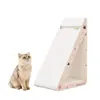 Tabla rascadora para gatos de cartón blanco sin instalación, nido rascador triangular de ángulo recto de dibujos animados de alta apariencia, duradero y que no suelta pelusa