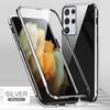 Funda de Cristal de Doble Cara para Teléfono Móvil Adecuada para Samsung S26Ultra S25/24/23/22 Metal Ultra Delgada Anti-Caídas Cubierta Protectora