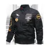 Traje de Vuelo de Fábrica Transfronteriza Otoño e Invierno Chaqueta Bordada para Hombre Moderna Diaria Deportiva Simple Chico Duro Terciopelo Americano/Delgado