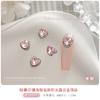 Decoraciones de Arte de Uñas de Aleación Rosa de Moda con Pedrería, Gota de Agua Brillante, Cuadrado, Corazón, Mariposa, Decoración de Uña Portátil con Pedrería