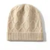 Gorro de Punto de Cachemira para Otoño e Invierno Gorro de Lana Trenzado Grueso y Cálido Gorro Versátil de Cuadros de Diamante Gorro Frío para Hombre