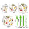 Platos de Papel Desechables para Fiesta de Cumpleaños con Tema de Frutas Impresos Transfronterizos, Vasos de Papel, Servilletas de Papel, Cubiertos, Juego de Tenedores y Cucharas Fabricante Venta al Por Mayor