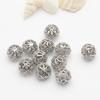 Paquete de 14 cuentas espaciadoras de microcircón con forma de flor, chapadas en cobre y doradas, para pulseras de cuentas, accesorios de joyería