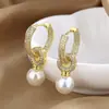 Pendientes de Perla Microincrustados de Alta Gama de Doble Uso, Lujo Accesible, Pendientes de Moda Nuevos, Pendientes Populares Versátiles de Moda para Mujeres