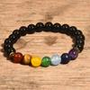 Comercio exterior nuevo yoga pulsera colorida con cuentas cristal en polvo pino blanco ojo de tigre piedra volcánica ágata roja lote