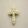 Acessórios de Unha Populares Transfronteiriços com Cruz Cravejada de Diamantes, Decorações de Unha Coração Prata Cromado Retro Super Brilhantes Europeias e Americanas
