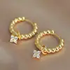 Novos Brincos de Cobre de Luxo Leve Estilo Europeu e Americano, Brincos Versáteis Exquisitos com Zircônia Fashion Transfronteiriça, Tarraxas e Pingentes de Orelha Atacado