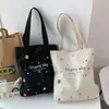 Bolsa de Lona para Mulheres Estilo Ins Coreano Bolsa de Estudante Universitário Bolsa de Ombro de Mão Nicho para Filha Personalizável