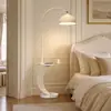 Lámpara de pie estilo mediados de siglo, estante de almacenamiento lateral para sofá en la sala de estar, lámpara de noche LED para el dormitorio, creando un ambiente de lujo ligero y artístico
