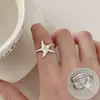 Anillo de Frijol Irregular Pequeño y Exquisito para Mujer, Simple, Moderno y Versátil, Anillo Abierto Apilable, Tendencia de Anillo de Dedo Índice de Nicho