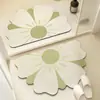 Tapete de chão de terra de diatomáceas floral fresco para box de chuveiro, absorvente de água, secagem rápida, tapete para os pés, doméstico, resistente à sujeira, lavável, tapete de chão para banheiro