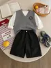 Nuevo Chal de Punto Coreano con Cuello en V para Niños Pequeños Otoño 2026, Chal de Punto Suelto y Versátil para Niños, Ropa de Moda