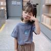 Camiseta de manga corta para niños de estilo coreano 100% algodón, nueva camiseta de verano con dibujos animados, bonita y holgada, ropa para niños y niñas, venta al por mayor