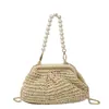 Bolsa de palha trançada para mulheres, novo modelo da primavera de 2026, bolsa de mão com design de nicho, bolsa de ombro, bolsa de axila, bolsa de nicho