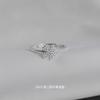 Anillo de trébol fresco de plata esterlina s925 para mujer, anillo abierto simple con incrustaciones de diamantes, joyería de mano de alta calidad al por mayor