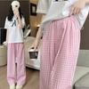 Pantalones para Mujeres Embarazadas 2025 Verano Nuevo Seda de Hielo Perezoso Cuadros Yamamoto Pierna Ancha Pantalones con Protección Solar Anti-mosquitos Pantalones de Aire Acondicionado