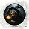 Amazon Nuevo Letrero de Puerta de Madera Decoración de Halloween Colgante de Madera Letrero Redondo Decoración Creativa Placa de Madera Al por Mayor