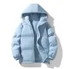 Chaqueta de plumón y algodón para pareja para hombre, abrigo acolchado casual versátil con capucha para invierno, abrigo de algodón grueso y cálido para hombre