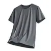 Camiseta de Manga Corta de Seda de Hielo Sin Costuras para Hombre, Deportiva Casual, Secado Rápido, Transpirable, Delgada, Protección Solar de Verano, Camiseta de Cuello Redondo con Sensación Fresca para Hombre