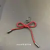 Bolsa para Chave de Carro com Laço de Couro Estilo Coreano, Corrente para Pendurar, Pingente para Capa de Celular, Joia para Pendurar em Estojo de AirPods
