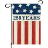 2026 Nova Bandeira de Jardim de Linho para o Dia da Independência Americana Bandeira Comemorativa do 250º Aniversário Decoração de Jardim Bandeira de Pendurar