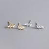 Nalan Plata S925 Aretes Geométricos Estilo Simple Diamante Marquesa Pequeño Nicho Versátil Aretes Apilables M01581