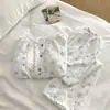 Pijama Floral de Conejito con Mangas Largas y Pantalones Largos para Mujer, Primavera y Otoño, Dibujos Animados Lindos, Nube Dulce, Algodón, Ropa de Casa, Conjunto de Exterior