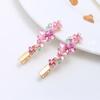 Accesorios para el Cabello Lacados Más Vendidos en Stock: Pinzas para el pelo de aleación para mujer, Pinzas de rana pintadas, Pinzas laterales florales, Adornos para el flequillo con pedrería