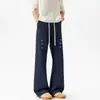 Otoño Nuevo 2026 Pantalones de Algodón Chino Pesado 350g Micro-bota Corte Diagonal Bordado de Colores Sueltos Versátiles Casuales Pantalones de Chándal Hombre