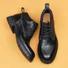 Envío en 5 díasBotas de Cuero de Caballo para Hombre, Lavadas, Hechas a Mano Goodyear Amejaji Workwear Botas Martin para Invierno