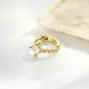Brincos de Argola Hensen Jewelry Cor Dourado Café Claro Versáteis Estilo Vintage Outono e Inverno Micro-Incustados com Zircônia de Luxo Leve