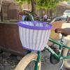 Cesta de bicicleta infantil, cesta de tecido retrô, cesta de carrinho de bebê, cesta frontal, cesta frontal, cesta de caminhada infantil