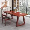Mesa de madeira maciça, tampo retangular de madeira maciça, mesa para escritório de chef, mesa de estudo infantil espessa