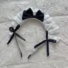 Lolita Lolita Chica Linda Diadema con Lazo de Encaje Tocado de Sirvienta Diadema Cosplay Prop Pasador
