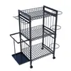 Prateleira de Armazenamento de Basquete Personalizada de Múltiplas Camadas Removível Equipamento de Fitness Tapete de Yoga Halteres Rack de Armazenamento de Equipamentos Esportivos com Rodas