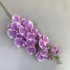 Flor Artificial 3D Phalaenopsis com 9 Cabeças em Filme com Flor Artificial de Alto Padrão Arte Floral Flor Artificial Flor de Casamento Decoração de Casa