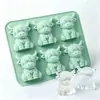 Bandeja de gelo 3D de Vaca das Terras Altas transfronteiriça nova, molde de gelo de silicone de mini Vaca das Terras Altas