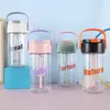 Copo de água de verão moderno para estudantes, copo com canudo estilo ins, copo de chá floral portátil, copo de chá e café de alta aparência para escritório