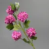 Bolas de Neve Artificiais Flor Única Haste Cruzada Adereços para Fotografia de Casamento Flor de Seda Fábrica Flor Bola de Neve Artificial Cores Múltiplas Disponíveis