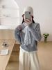 Cardigan de Tricô Novo Estilo Outono Inicial 2025 Jaqueta Suéter de Renda Feminina Top Camisa de Base Manga Longa com Camisa Pequena