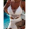 Camisola sexy hueca de crochet con encaje de viento puro de estilo europeo y americano de AliExpress, top pequeño