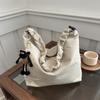 Bolsa dobrável com cordão de cor sólida distinta, estilo japonês e coreano, bolsa transversal simples, bolsa tote artística e moderna