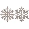 Decorações de Natal Floco de Neve 10cm Plástico com Pó Suprimentos para Decoração de Árvore de Natal Pingente Fabricante Atacado