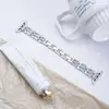 Adequado para Pulseira de Relógio Apple Xiaomi Huawei com Fita Diamante Três Contas Fita Espiral Metal Destacável