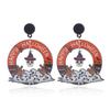 Transfronterizo Nuevo Acrílico Impresión a Color Boo Calabaza Calavera Personalizado Creativo Halloween Pendientes Pendientes