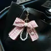 Nuevo Llavero Creativo de Camelia con Lazo Estilo Elegante Chanel Colgante Decorativo Coreano para Niñas