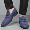 Mocasines de Gamuza para Hombre Estilo Nuevo Casual de Negocios Slip-ons Mocasines con Borla Estilo Británico Planos Modernos