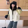 Chaqueta para niña, estilo primavera y otoño, nueva cortavientos casual con capucha para niños, colorblock elegante, top de otoño para niñas mayores
