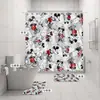 Venta caliente transfronteriza directo de fábrica Mickey estampado digital poliéster impermeable a prueba de moho cortina de ducha cortina de baño de cuatro piezas
